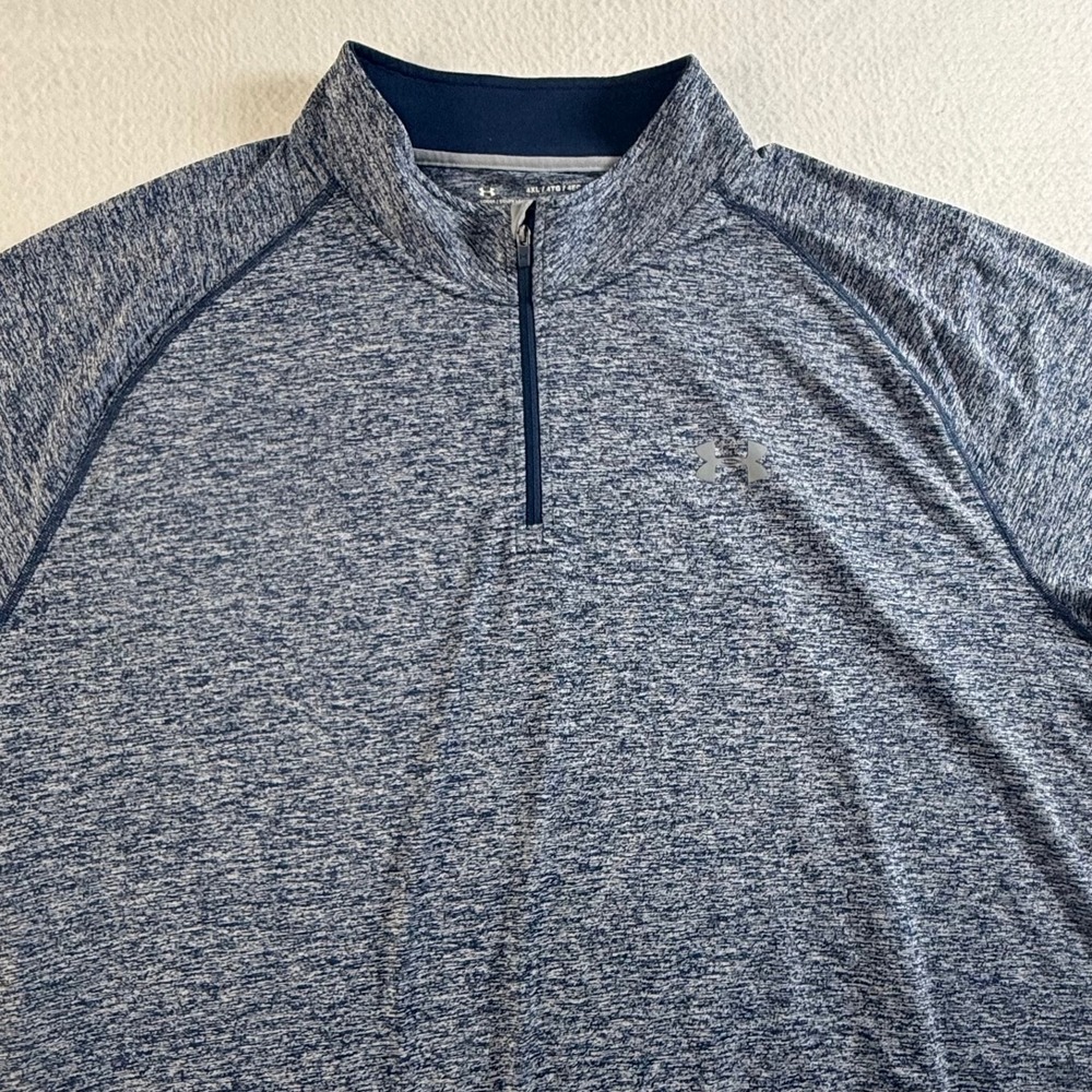 Under Armour 1/4 Zip Pullover Mens 4XL HeatGear Space Dye Blue
